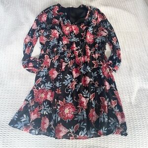 LOFT floral print long sleeve dress size 24